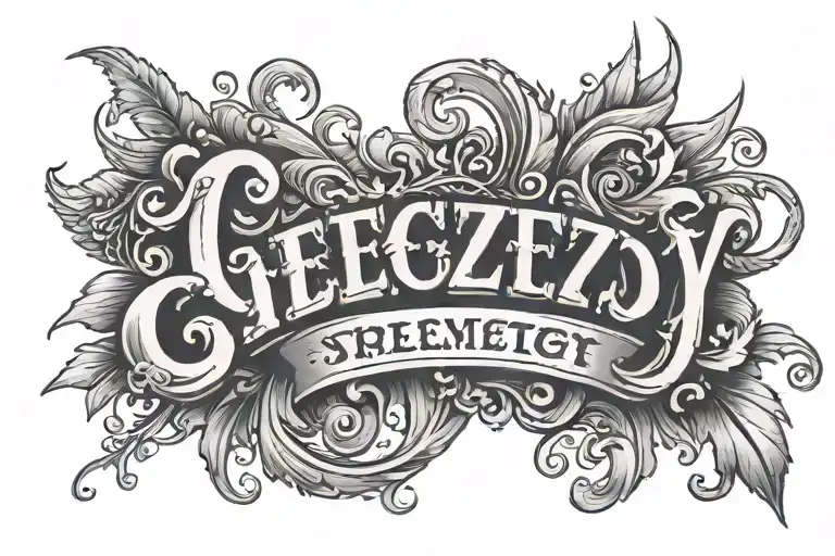 Geezy In Fancy Lettering With Shading Adapted