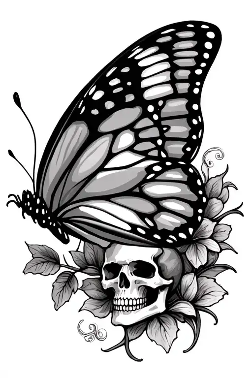 Butterfly And Skull