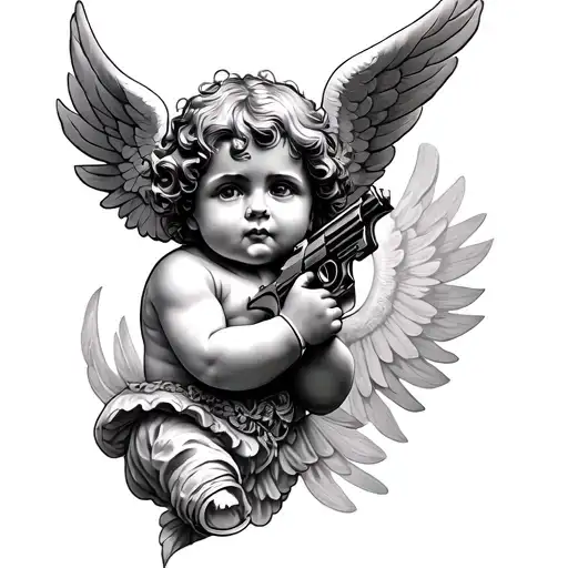 Cherub With Gun Realistic