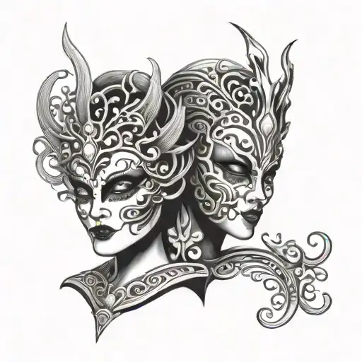 The Two Mask Theatres In A Gothic Style