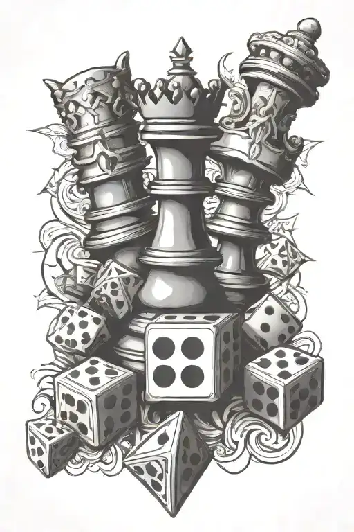 Dice Playing Cards Chess Pieces