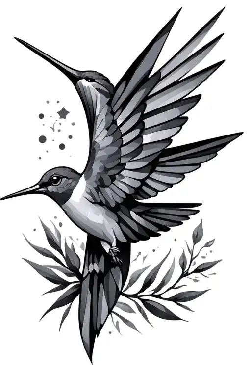 Geometric Hummingbird Surrounded