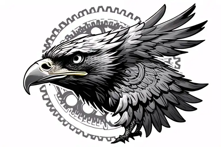 Eagle With Mechanical Bio Gears