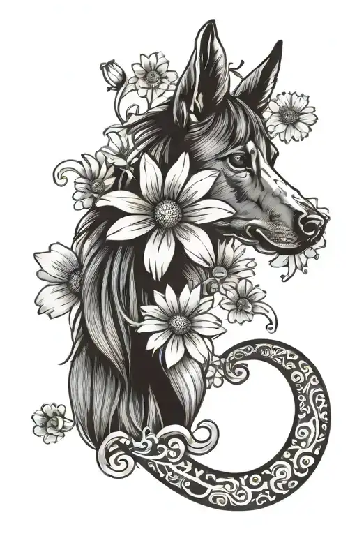 Horse Shoe Dog Paw Daisy Flower