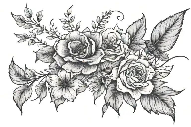 Floral Shoulder And Collarbone