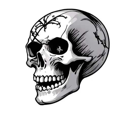 Skull And Time Running