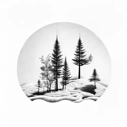 A Forest Landscape With A Hidden Coffee Bean Pattern