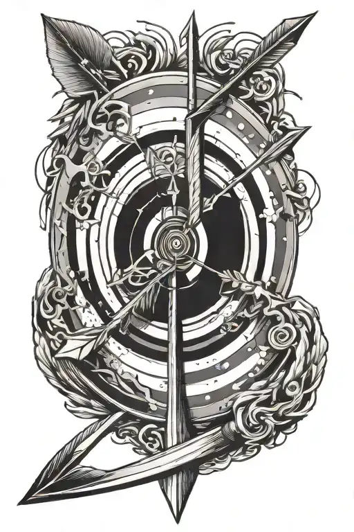 Arrow Hitting Target Surrounded