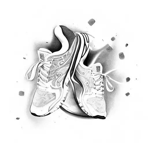 Abstract Design Incorporating Running Shoes And Zumba Moves
