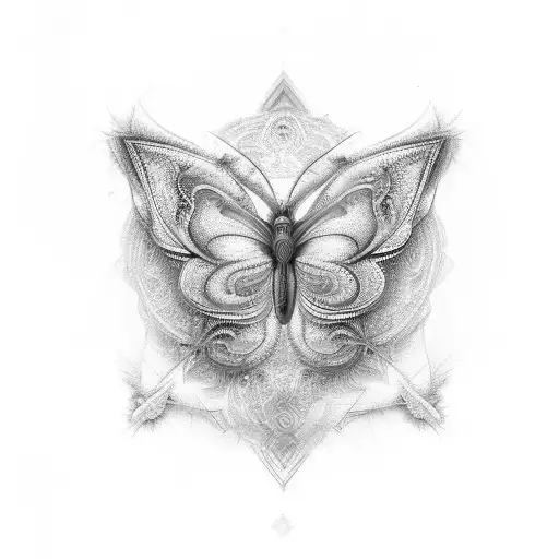 A Psychedelic Butterfly With Intricate Patterns And Colors Inspired By Raves