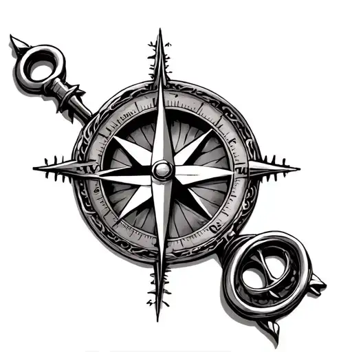 Hourglass Compass Key
