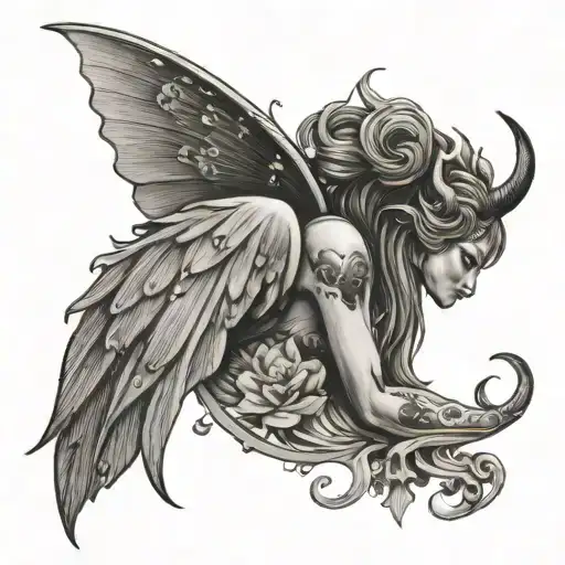 Faceless Fairy Wings Taurus Zodiac Sign