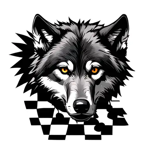 Wolf On Chess Board