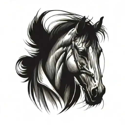 De-glove Horse Black And White Drawing