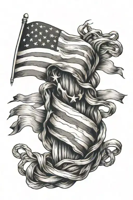 American Flag Mixed With A Italian Flag Intertwined