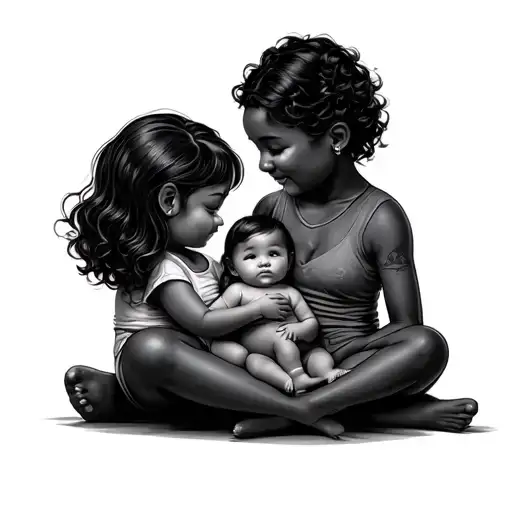 Mom Dad Baby Girl Baby Boy Sitting