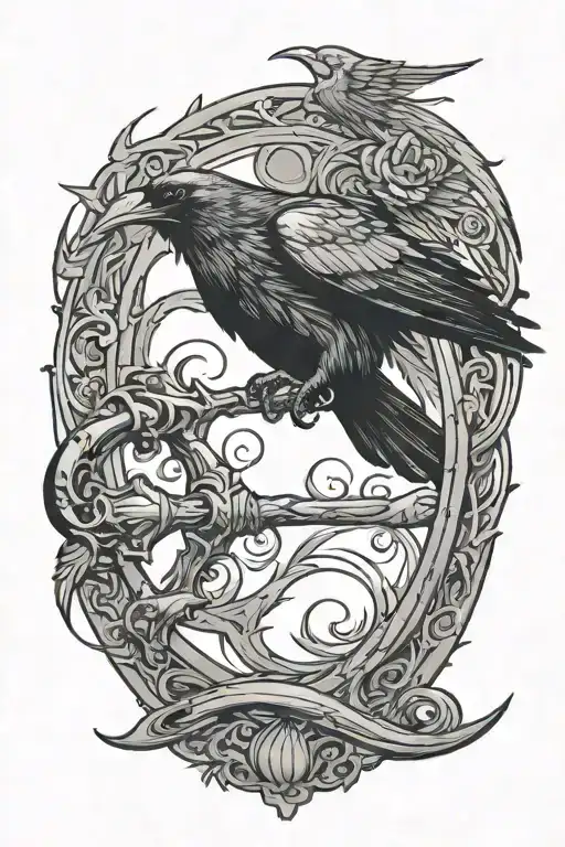 Gothic Raven Flying Scythe