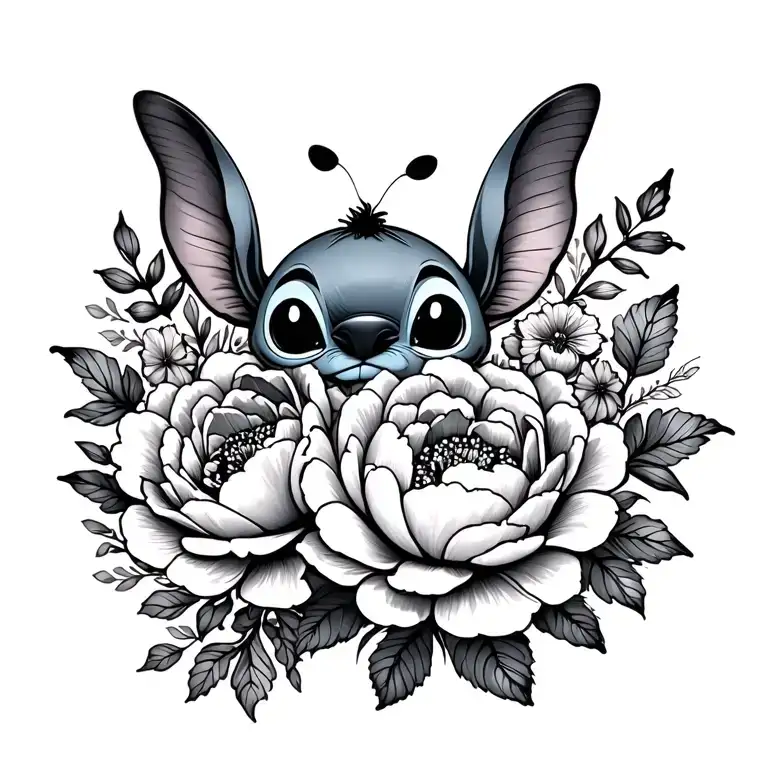Little Stitch And Peonies And Butterfly