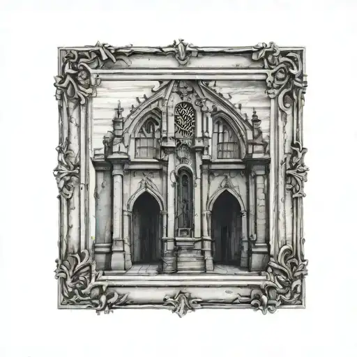 Gothic Arcitecture In A Vintage Picture Frame