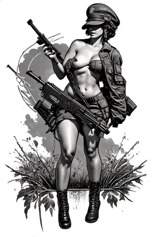 Military Pinup Girl Nude