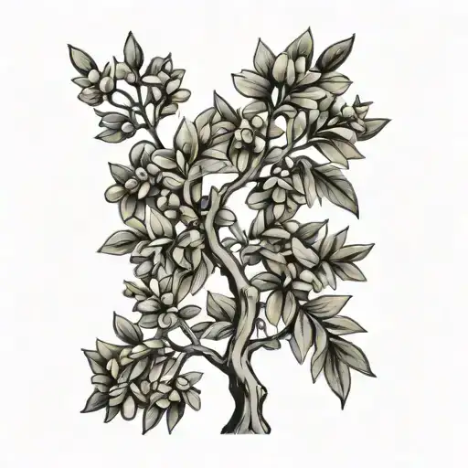 Olive Tree With Larkspur