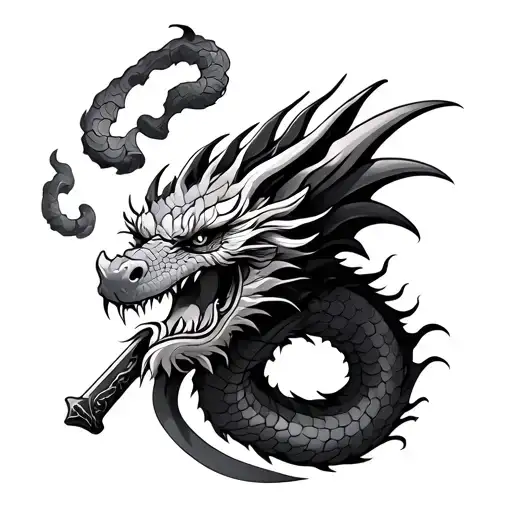 Dragon With Katana