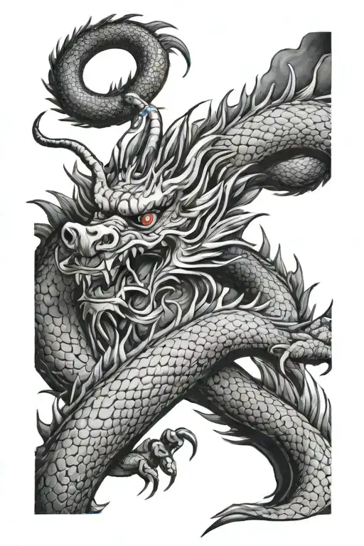 Old Chinese Dragon Around The Arm Sleeve