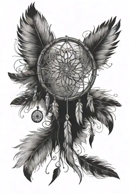 Tree Of Life Dream Catcher With Feathers Dangling