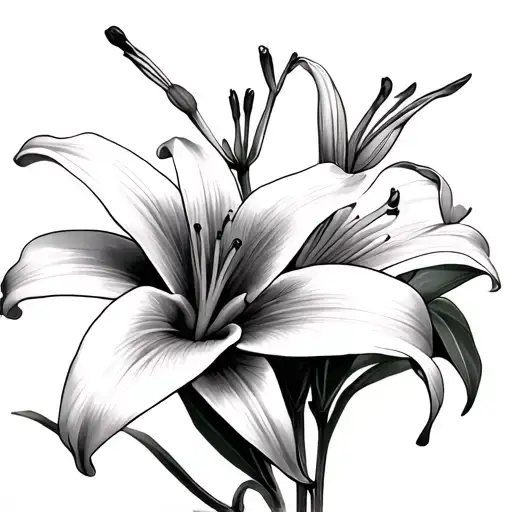 Stargazer Lily Black And White Soft Edges