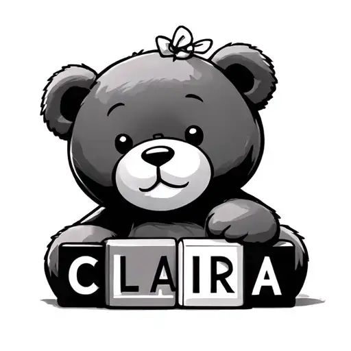 Teddy Bear Holding Block Letters Spelling Claira