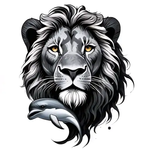 Lion And Dolphin