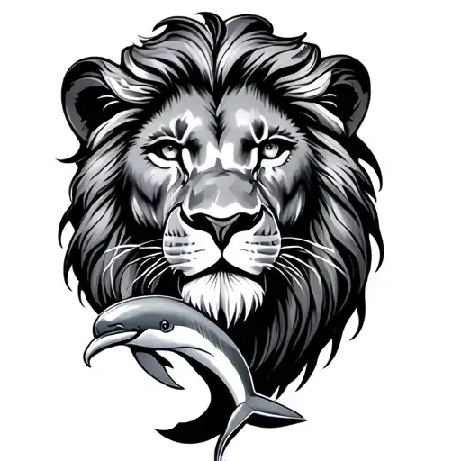Lion And Dolphin