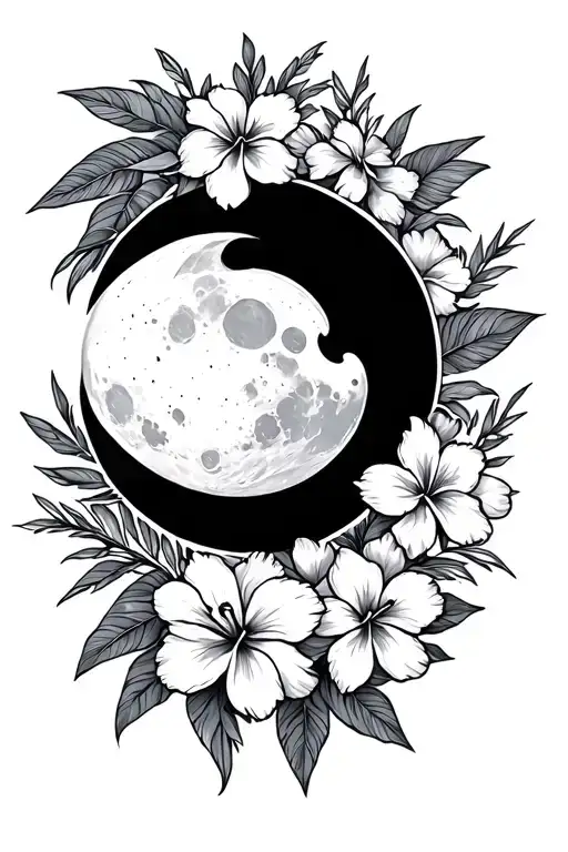 Moon Hawaiian Flowers