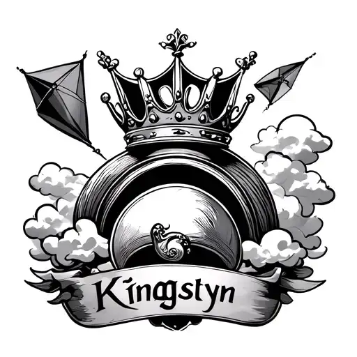 Crown With Name Kingstyn With Kites And Cloud Gate Sculpture