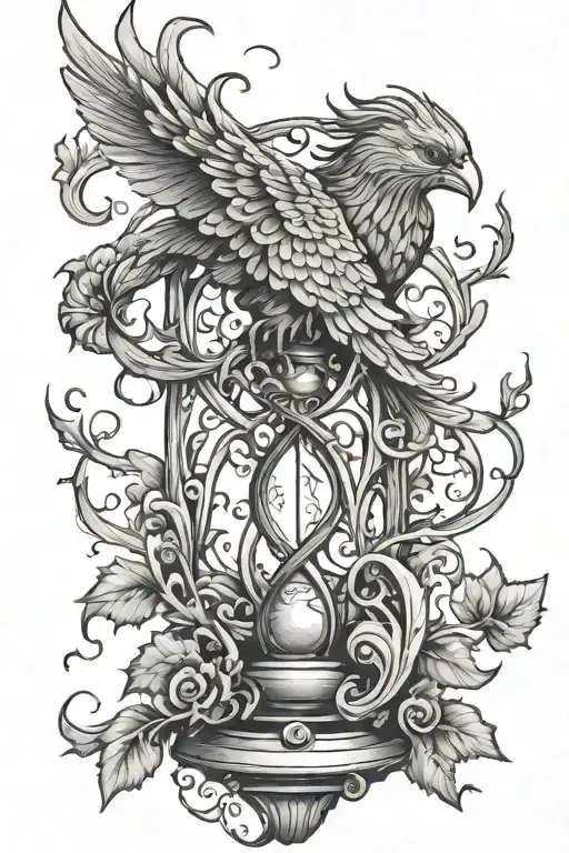 Phoenix Hourglass Leaf Tendril