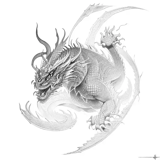 Ronin With Dragon Behind Him