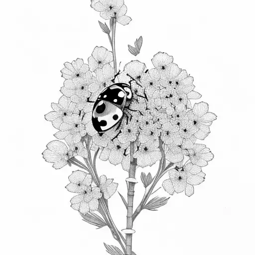 Ladybug On Sakura Flower