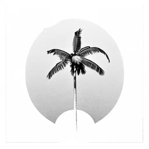 Palm Tree With Arc In The Background