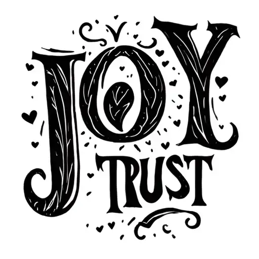 Cool Simple Joy Trust Love Tattoo Design