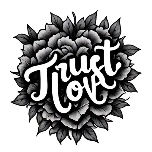 Cool Simple Joy Trust Love Tattoo Design