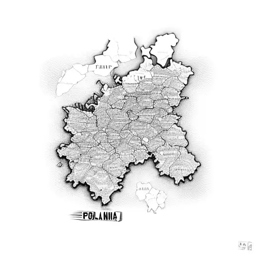 Compas On Map Of Poland With Gos Coordinates Of Warsaw