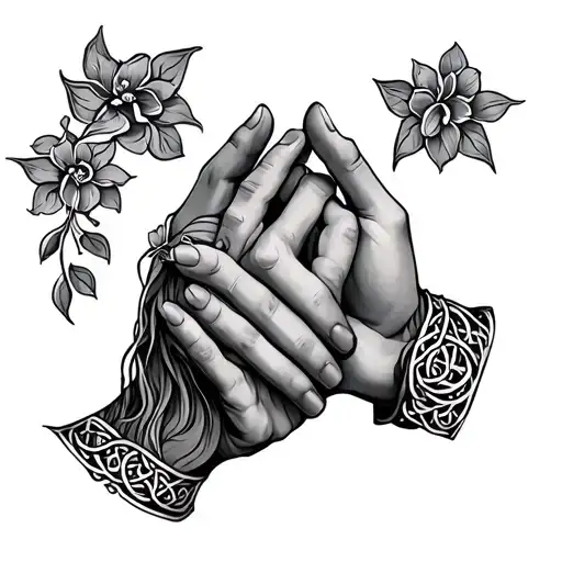 Celtic Mother Son Holding Hands