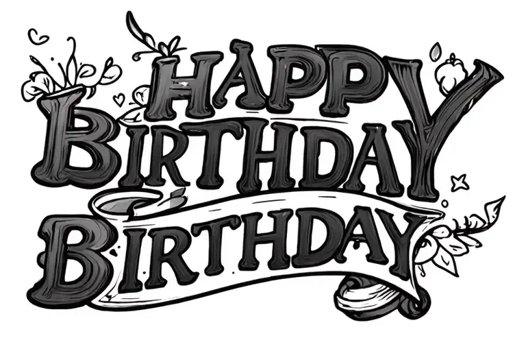 Birthday Italics Along One