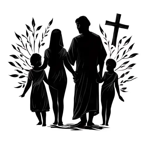 Christian And Family Holding Hands