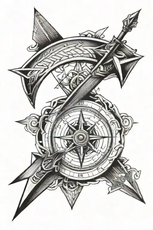 Arrow With The Compass Design