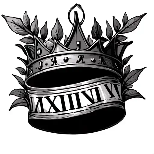Roman Numeral Iv And Caesar's Leaf Crown And Music Notes