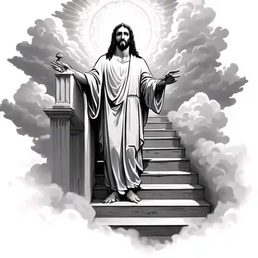 Cloudy Stair Way To Heaven With Jesus
