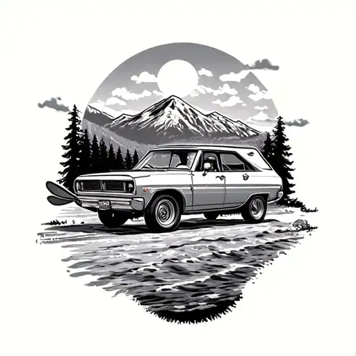 Road Trip Chien Surf Camping Car Driving Montagne Mer Soleil