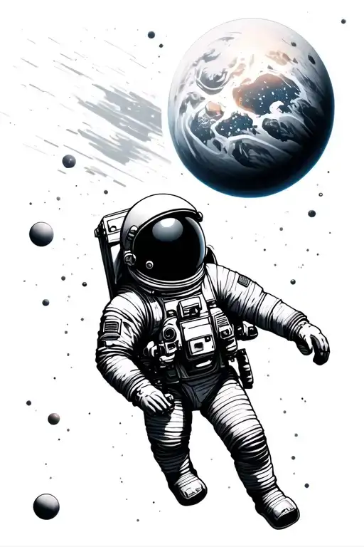 Astronaut Floating In Space