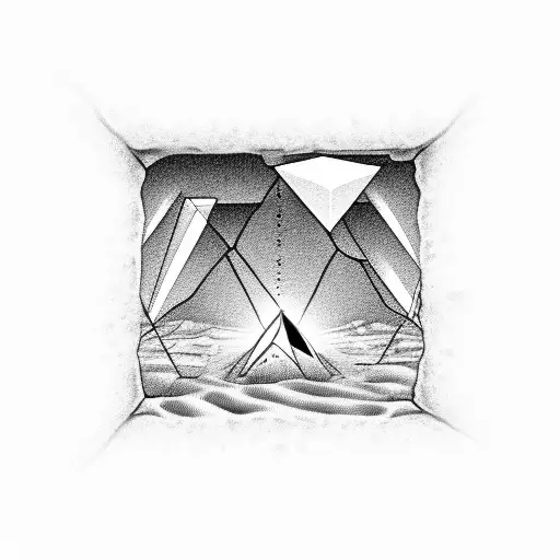 Desert Landscape Inside A Diamond